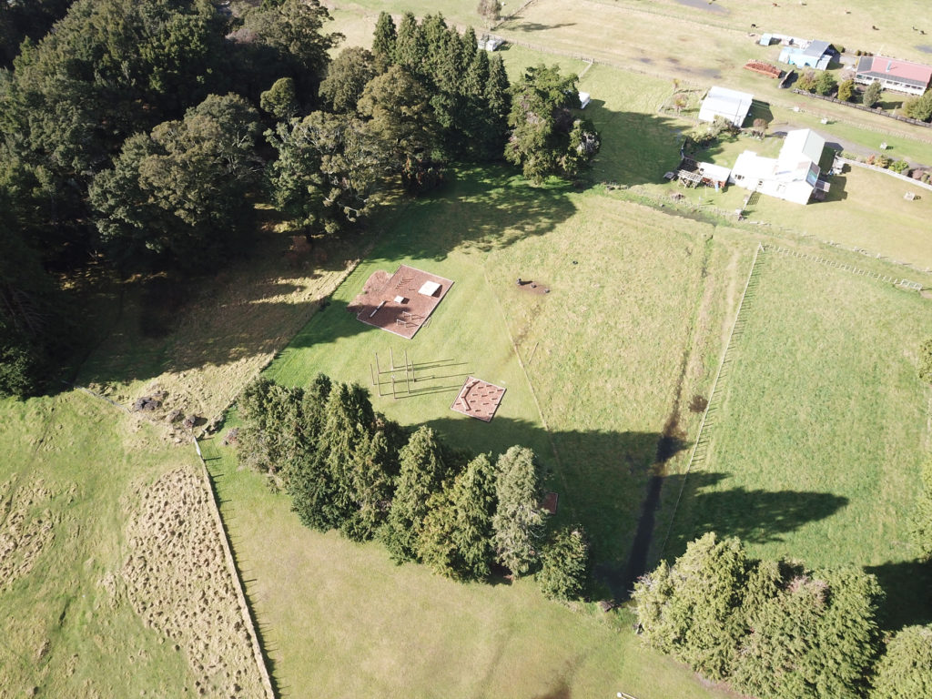 An aerial shot of the high ropes course