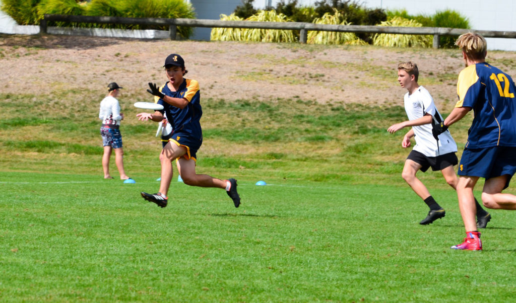 Old Boy Kazuki Easteal takes a catch during a match in 2018