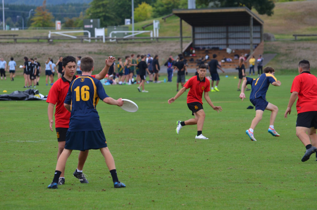 The Premier Disc Ultimate team against Hamilton Boys' High School