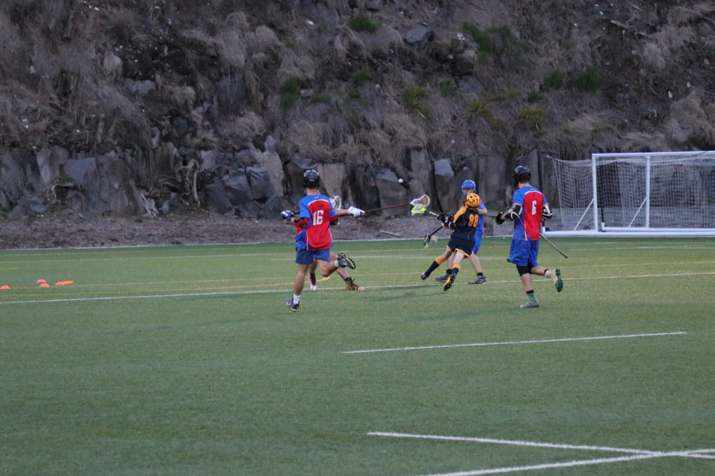 The team in action against Sacred Heart College