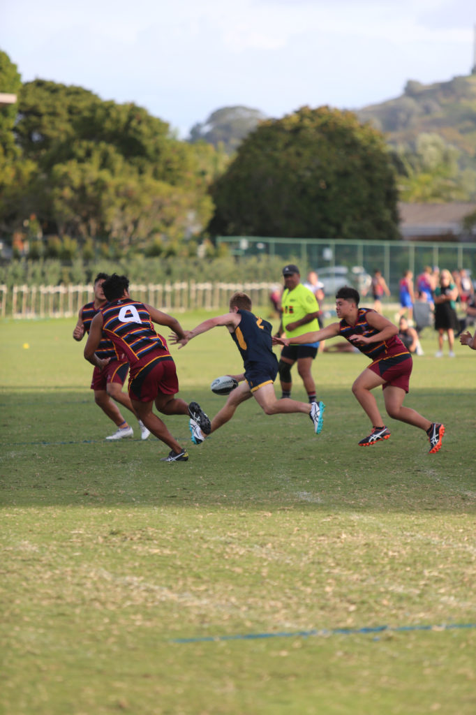 The team in action against King's College