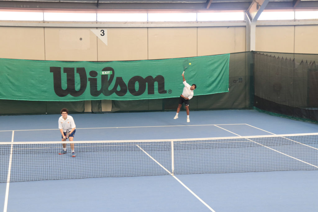 Zac Lerner (left) and 2021 Captain of Tennis Arjun Shah at the Champion of Champions Tournament