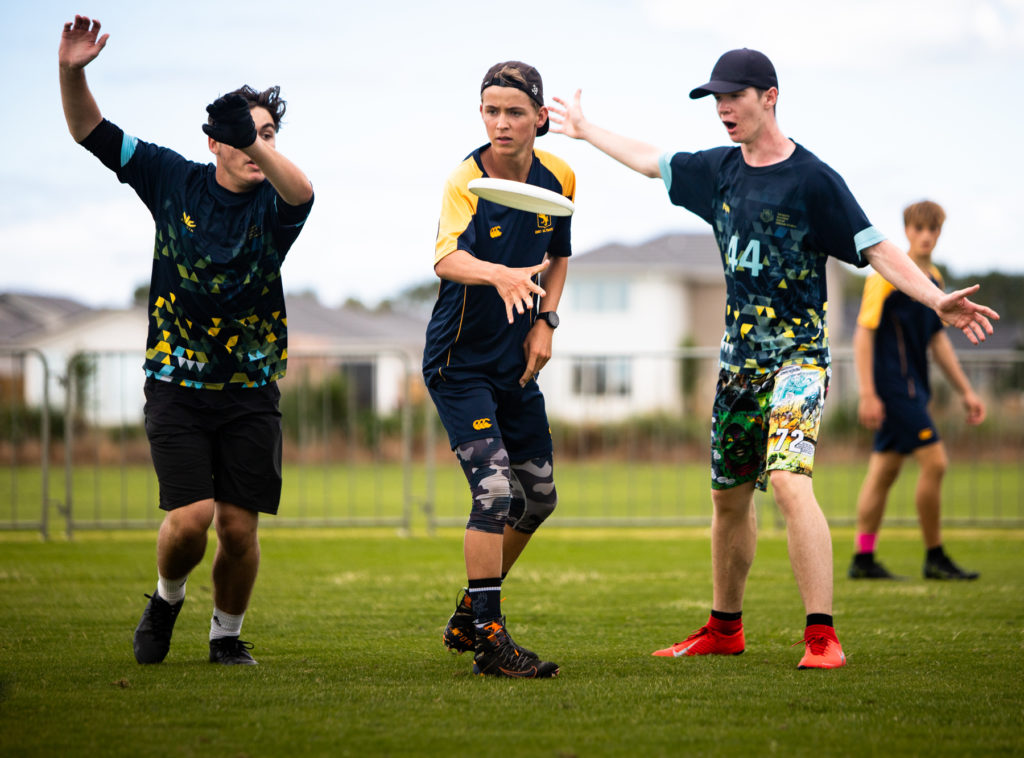 H. M. Swinson in action against Takapuna Grammar School