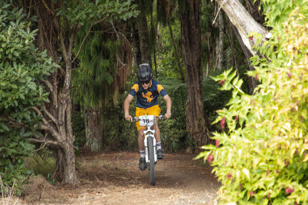 Racing through Hunua for the 2021 Auckland Mountain Biking Championships