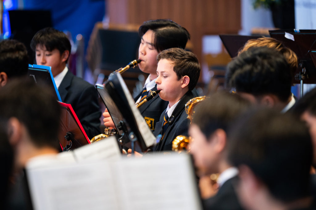 The saxophone section of the Premier Concert Band