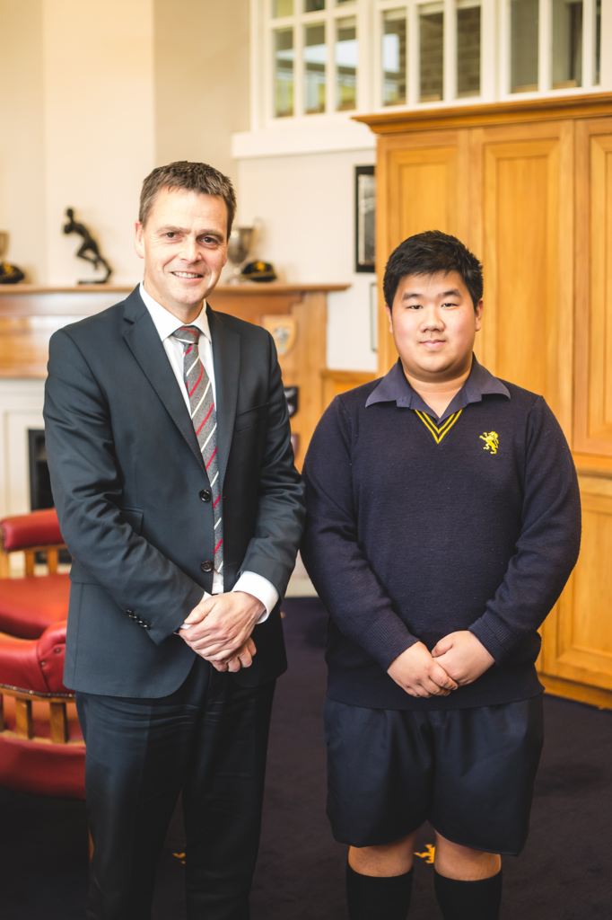 Perth Kosaipat from Thailand with Headmaster Mr Tim O'Connor