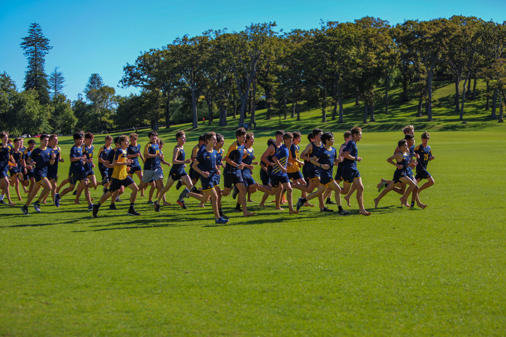 The senior students run through the Auckland Domain during the annual Cross Country