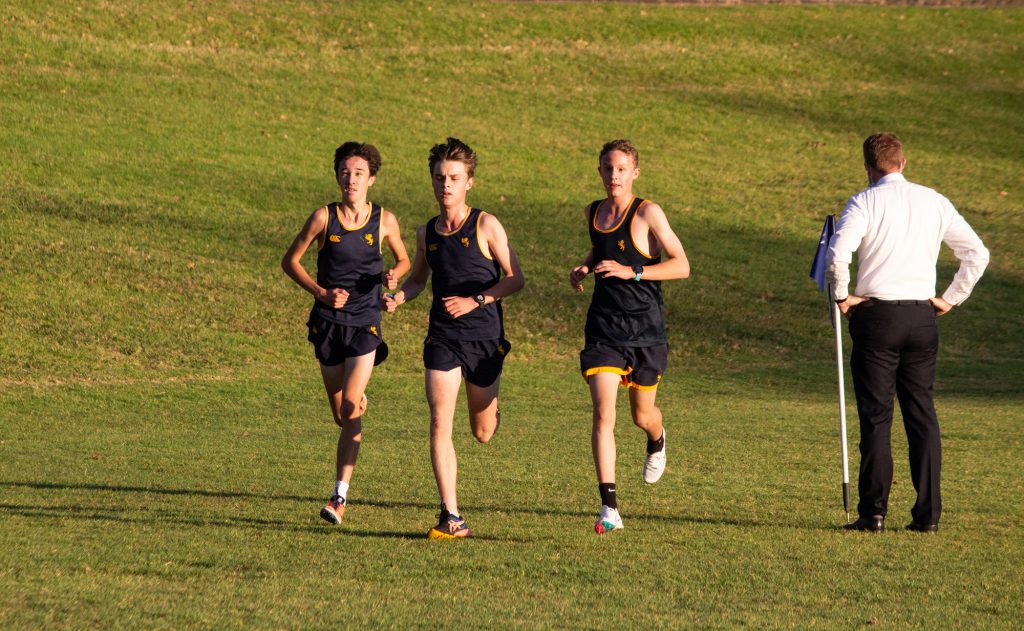 From left: Robert Fitzpatrick, Jesse Park and Alexander Wilkins finished in the top four of the senior race