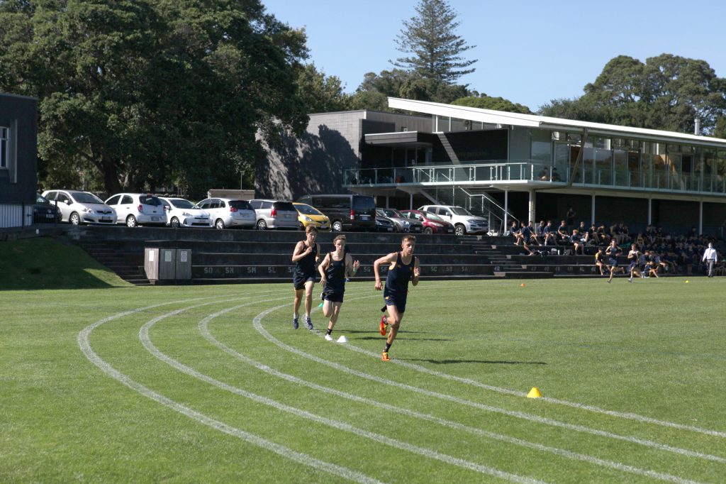 The 3000m race won by Form 4 student Caleb Wagener (front)