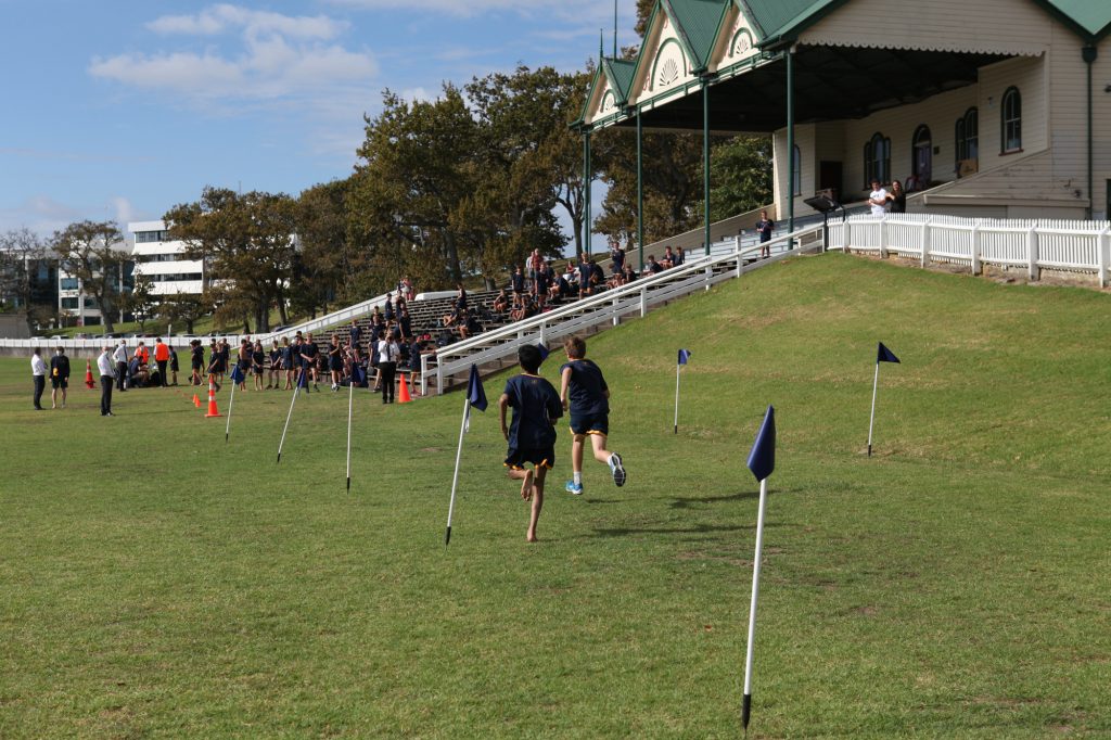 The end of the junior race by the Grandstand