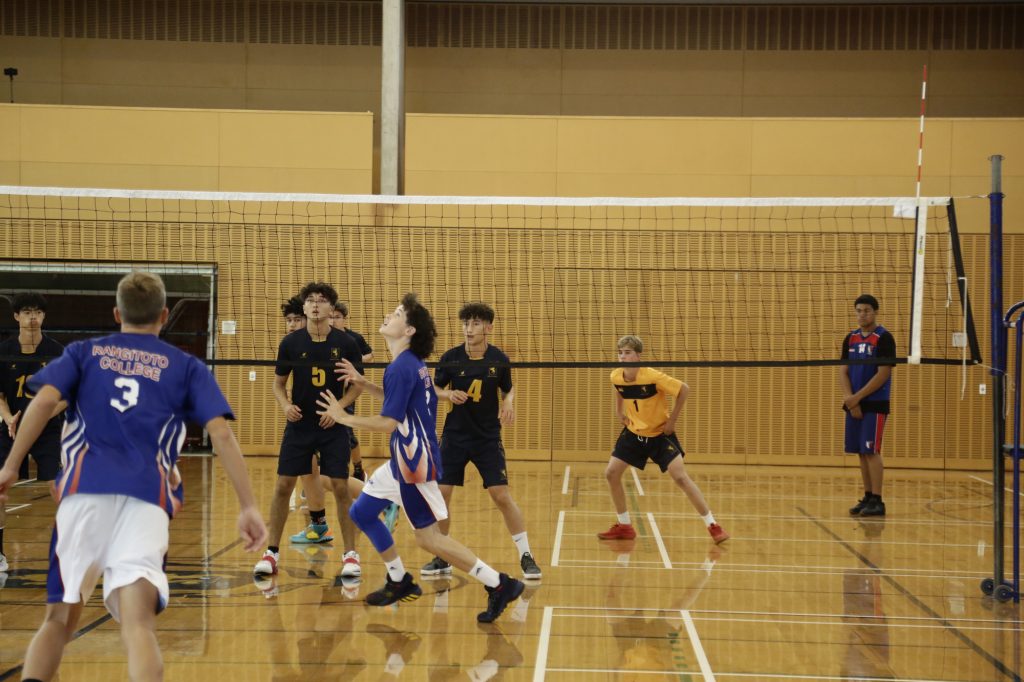 The Senior Premier Volleyball team in action against Rangitoto College