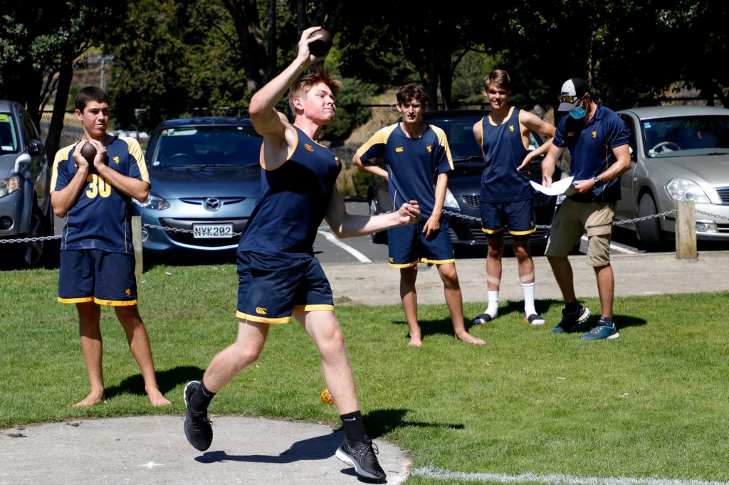 The shot put was held in the far corner of the No. 2 Rugby field