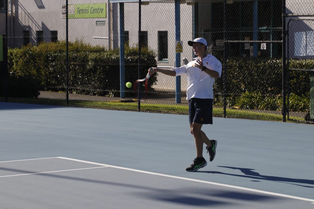 Form 6 student Oliver Anderson in his match against Westlake Boys High School