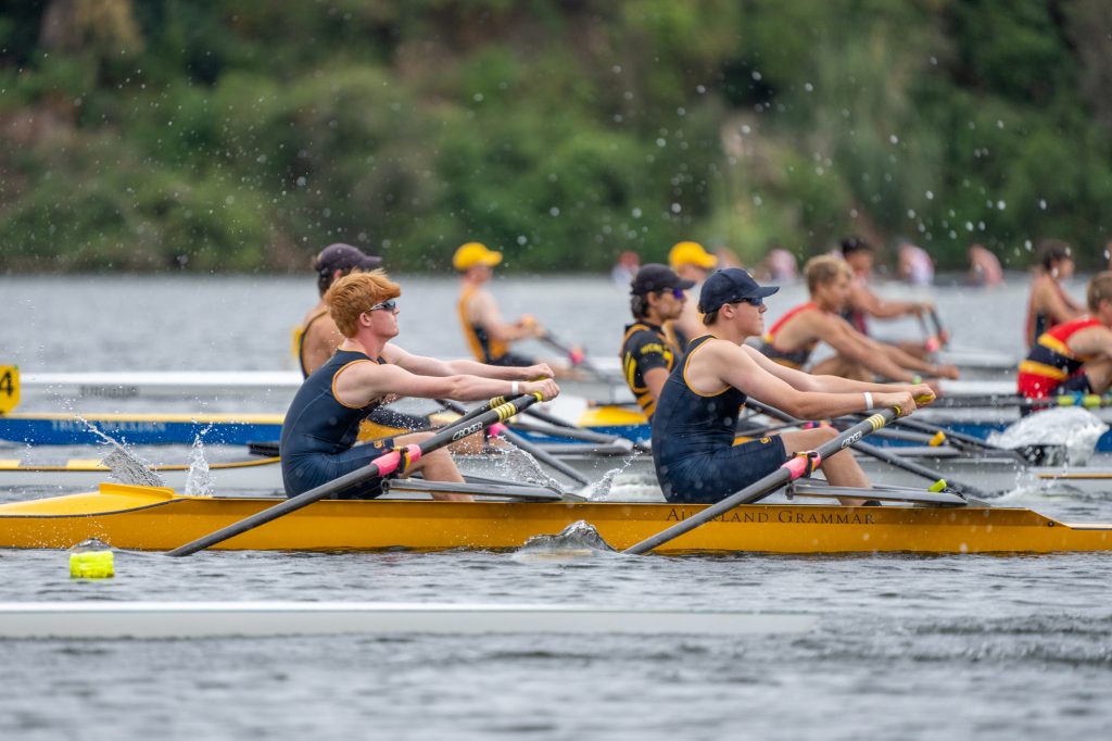 Racing at the North Island Secondary Schools Rowing Championships