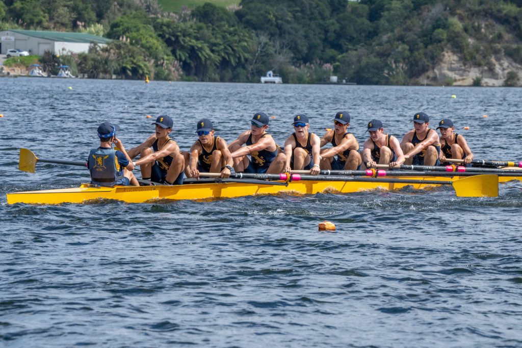 Racing at the North Island Secondary Schools Rowing Championships