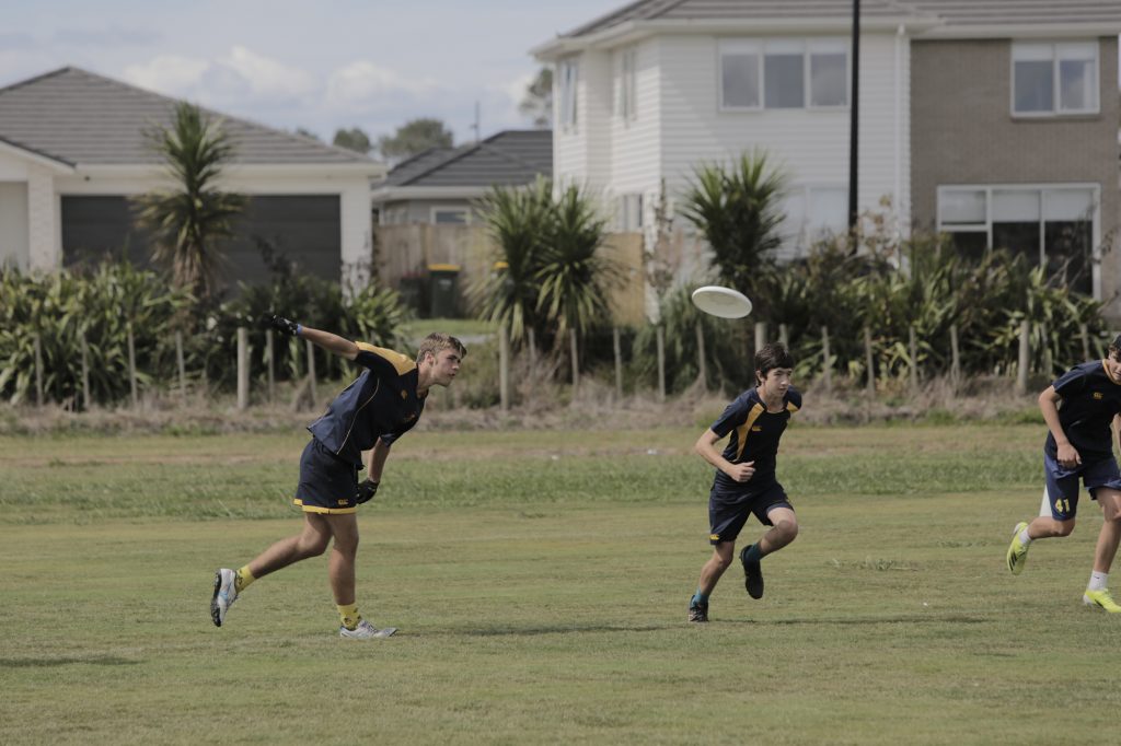 2022 Captain of Disc Ultimate Jacob Woodward throws a pass during the final