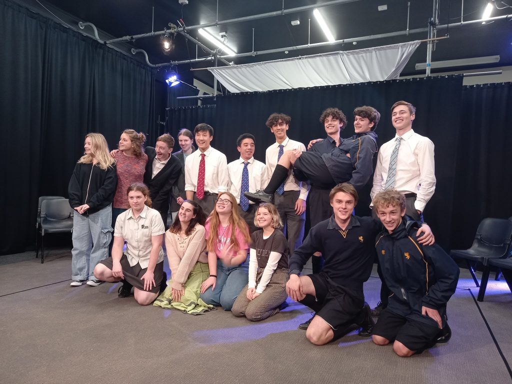 Students from Auckland Grammar School during a Theatresports event