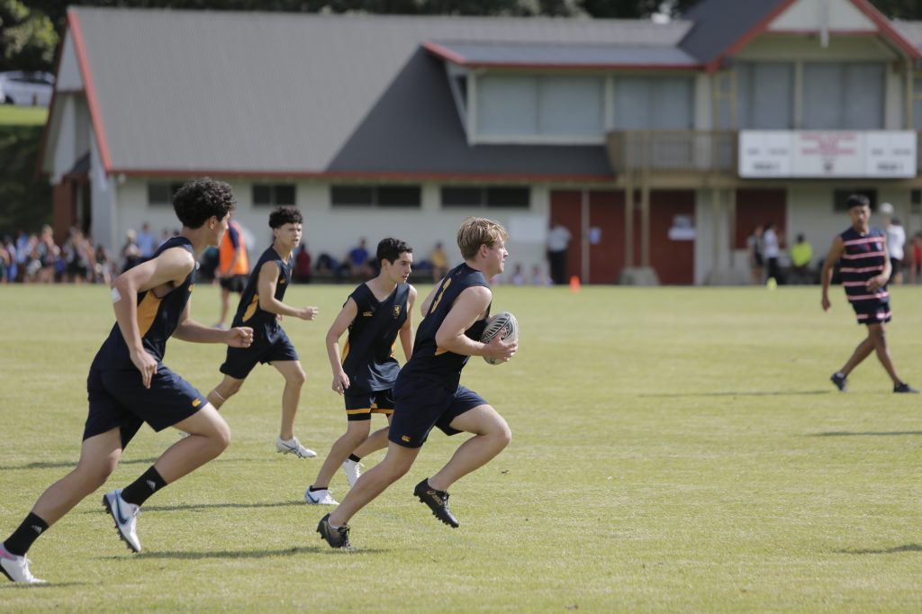 2023 Senior Prefect Monty Parkinson in the team's game against Kelston Boys' High School